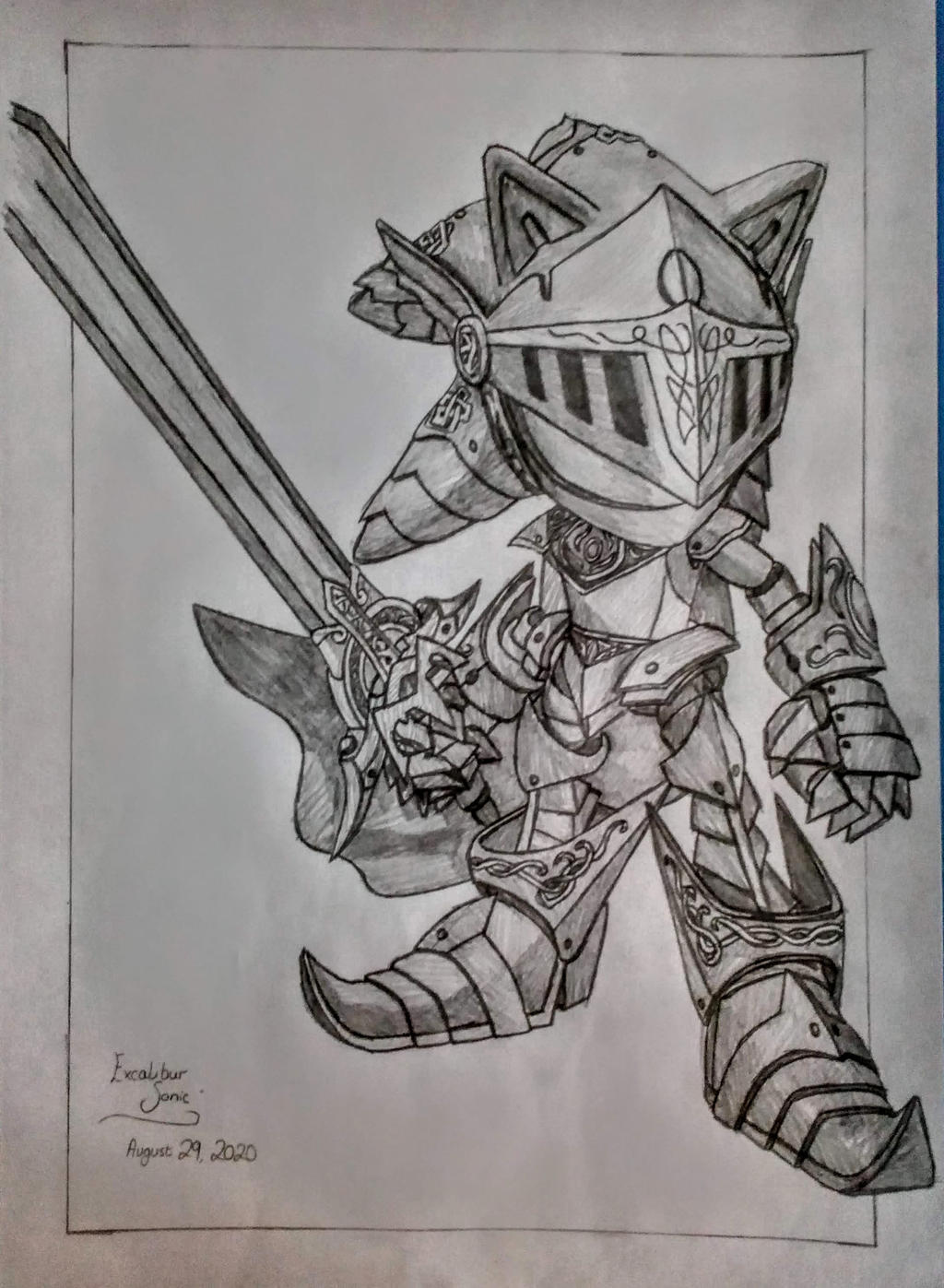 Excalibur sonic sketch by shinobiassassin on