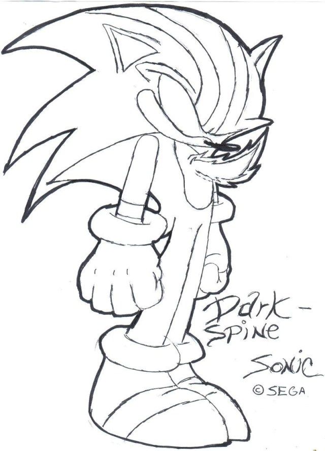 Inspiration image of sonic coloring page