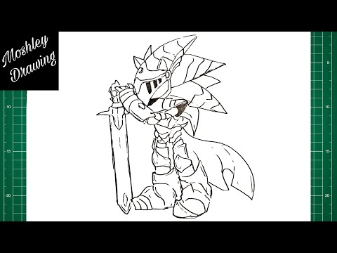 How to draw excalibur sonic step by step