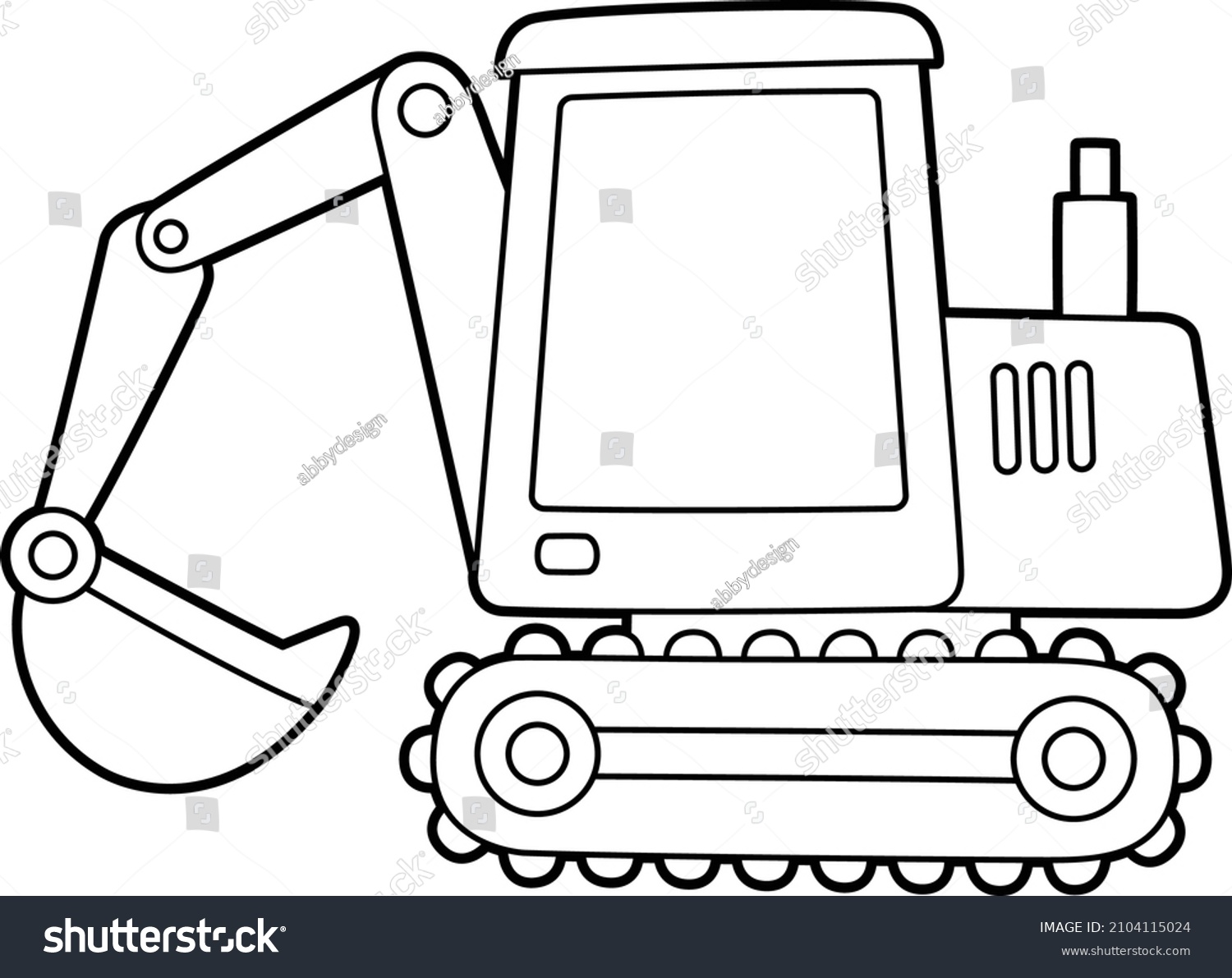 Best excavator coloring page royalty