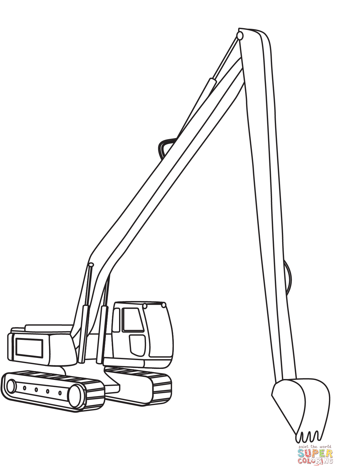 Long reach excavator coloring page free printable coloring pages