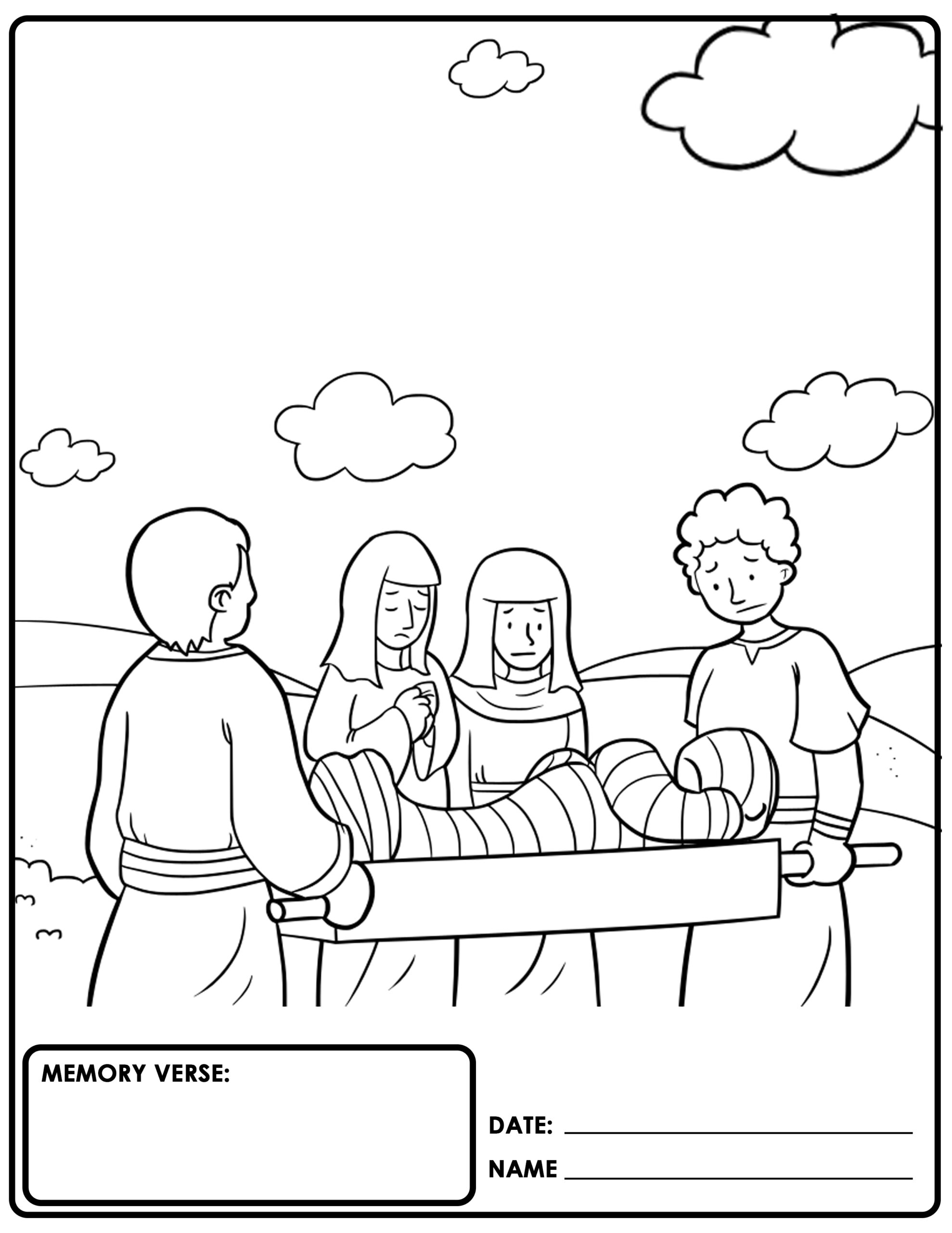 Childrens church bible coloring sheets