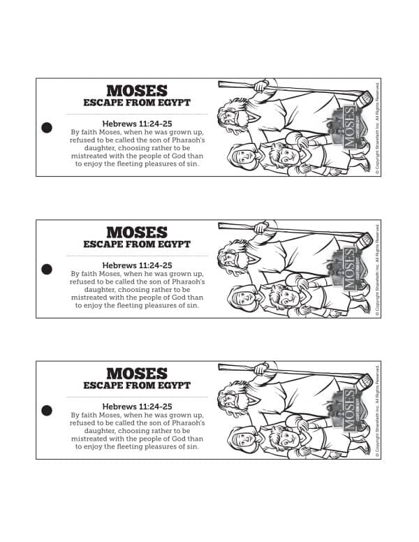 Exodus moses escapes from egypt sunday school coloring pages â