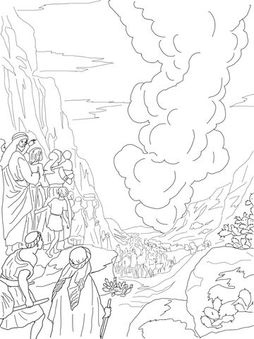 Pillar of fire and cloud coloring page from exodus category jehovah shammah the lord is there sunday school coloring pages bible coloring pages coloring pages