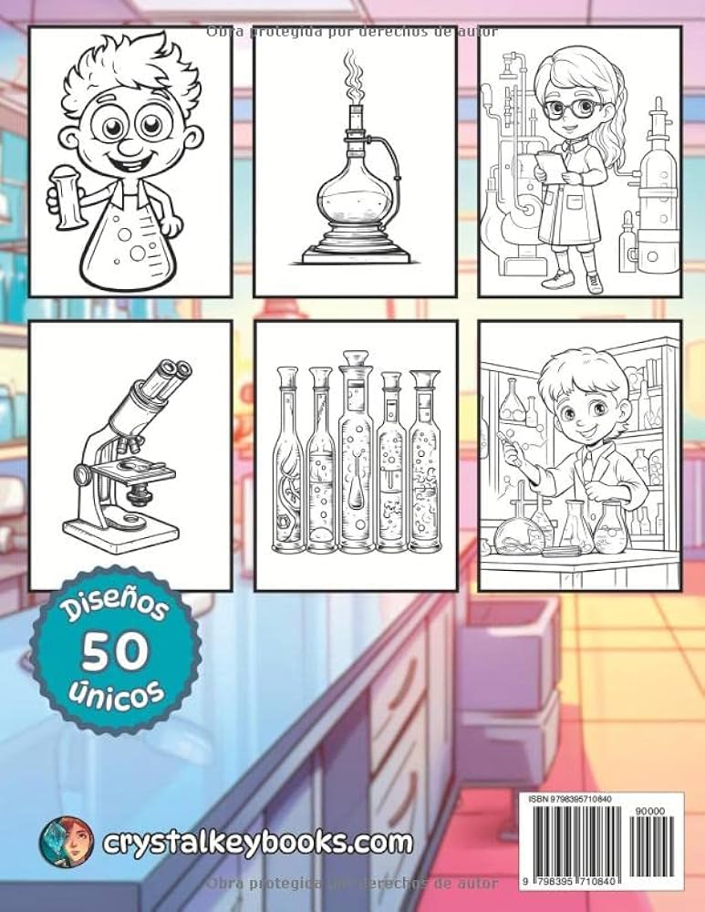 Libro de colorear experimentos y ciencia para niãos de a aãos dibujos grandes y ãºnicos de ensayos cientãficos herramientas de laboratorio y de colorear para niãos spanish edition