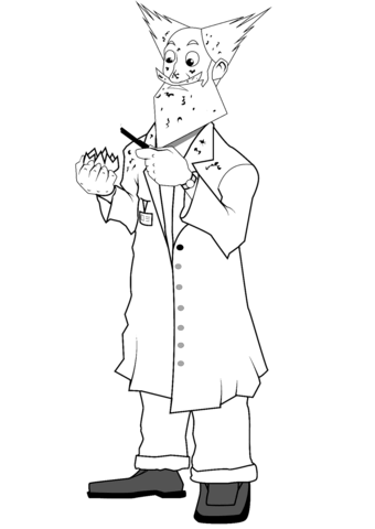 Dibujo de cientãfico tras un experimento fallido para colorear dibujos para colorear imprimir gratis