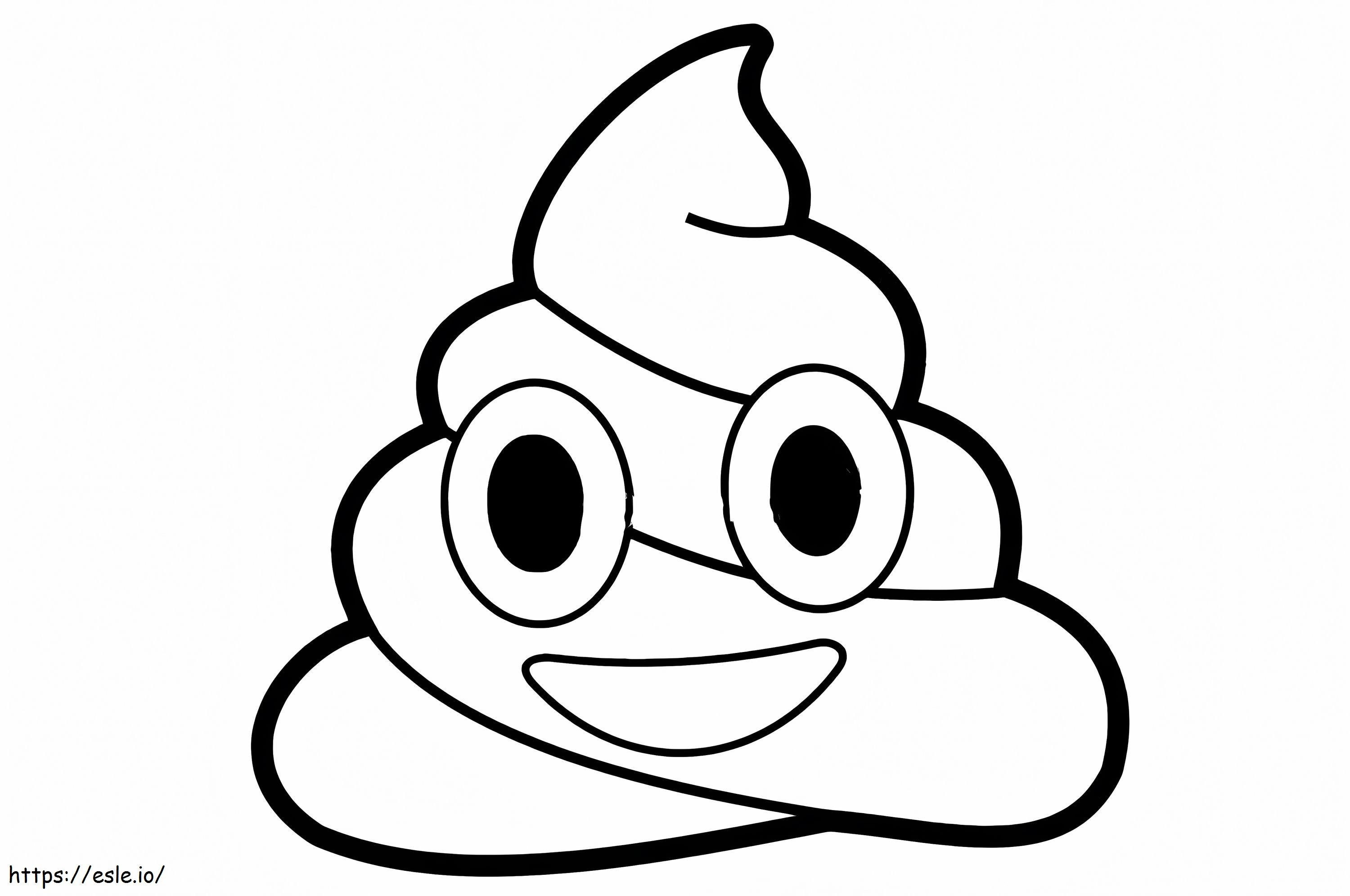 Poop emoji clipart coloring page