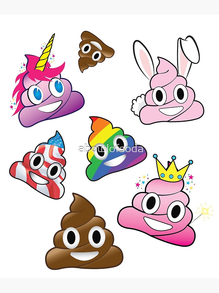 Silly whacky fun poop emoji land collection poster for sale by abowlofsoda