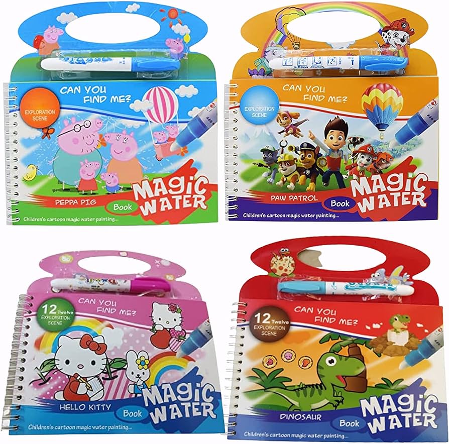 Reusable magic water quick dry book water colorg book doodle with magic pen patg board for children education drawg pad pack of as per availabilty toys games