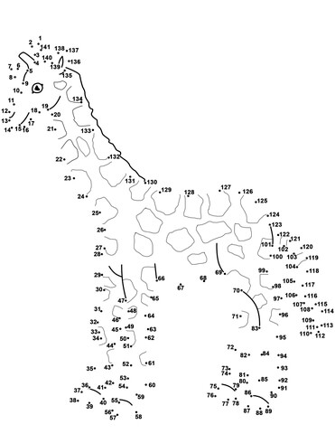 Giraffe dot to dot free printable coloring pages