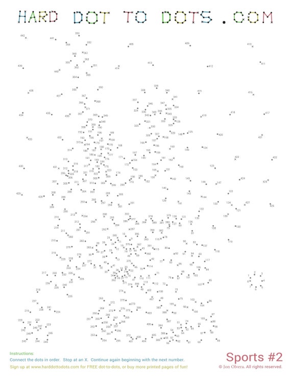 Sports pack hard dot to dots instant download