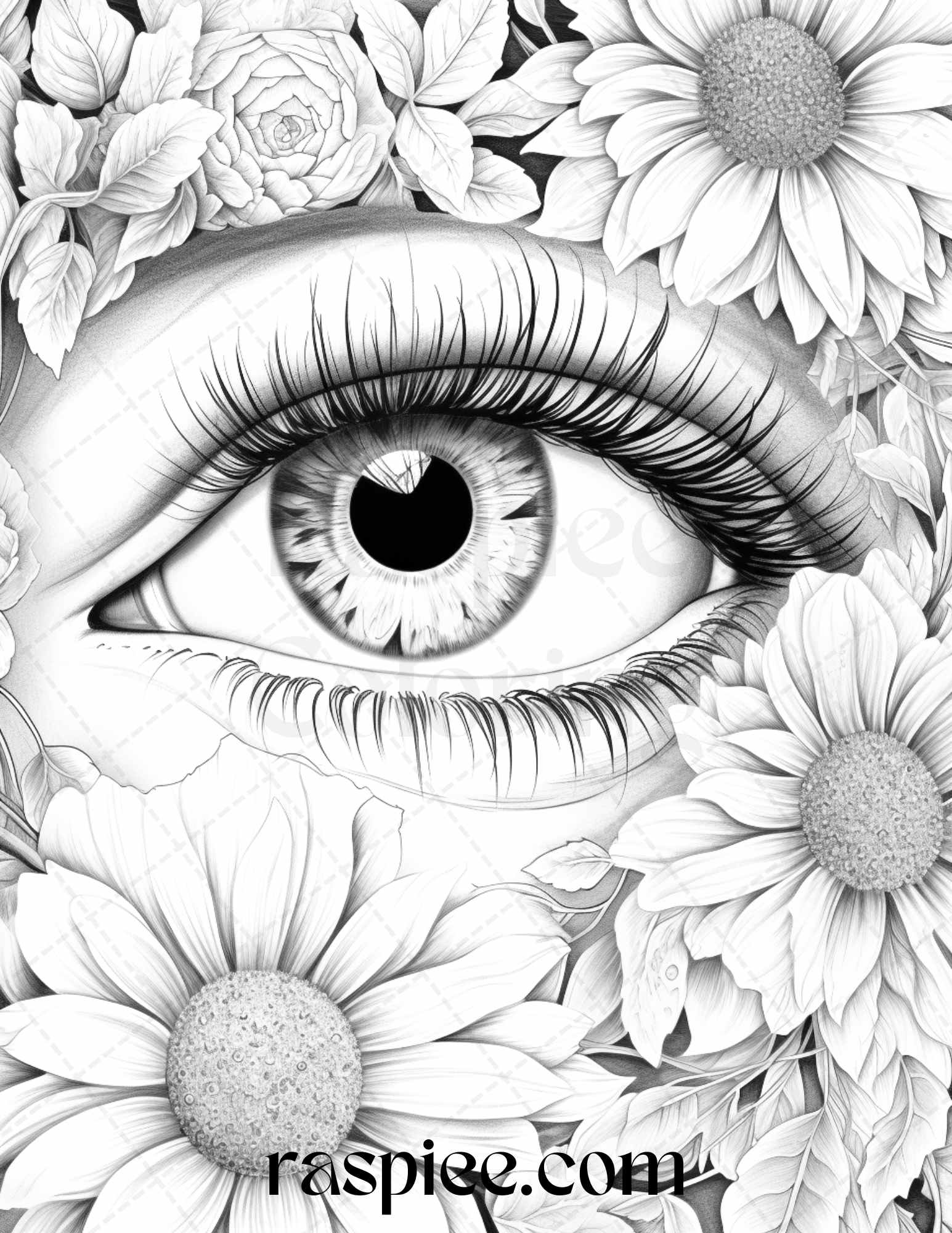 Charming eyes grayscale coloring pages printable for adults pdf fi â coloring
