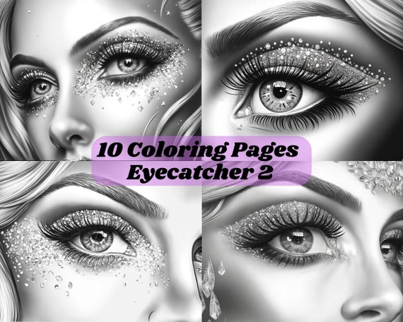Coloring pages for adult coloring templates grayscale coloring book digital wall art grayscale page for instant download eye eyecatcher