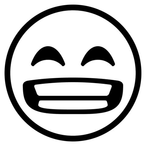 Beaming face with smiling eyes emoji coloring page