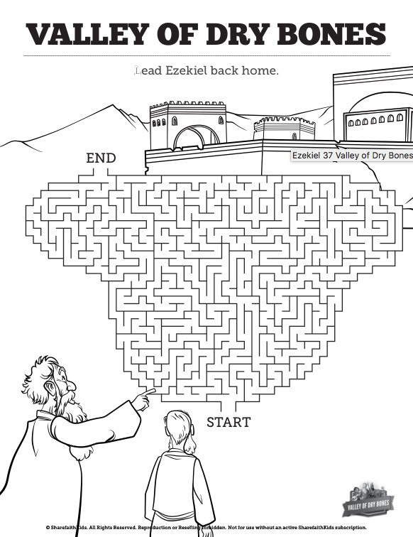 Ezekiel valley of dry bones bible mazes â