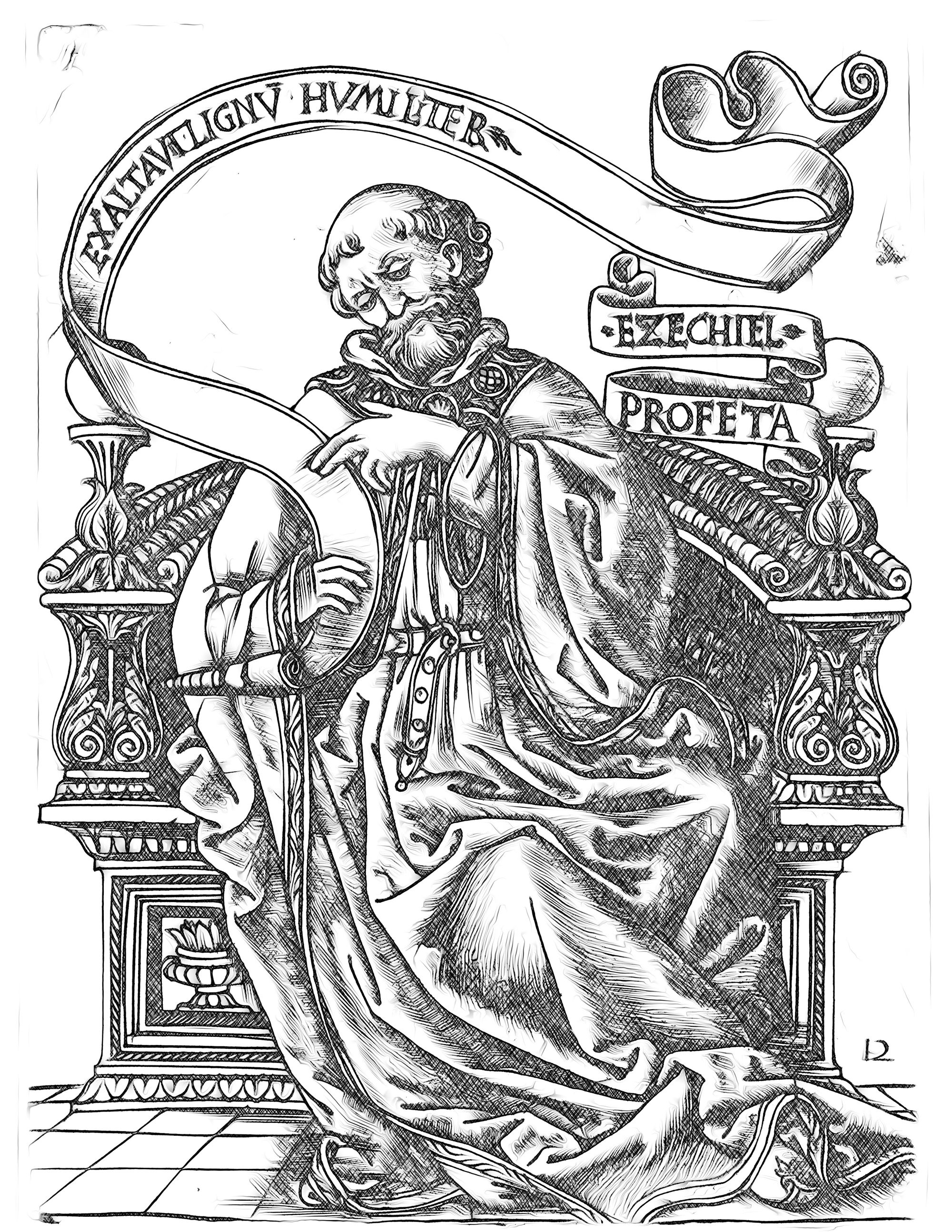 The prophet ezekiel by baccio baldini