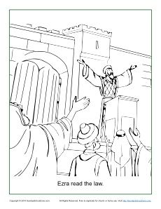 Ezra read the law coloring page bible for kids bible study for kids bible coloring pages