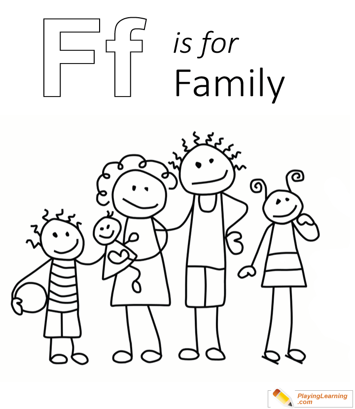 F is for family coloring page free f is for family coloring page