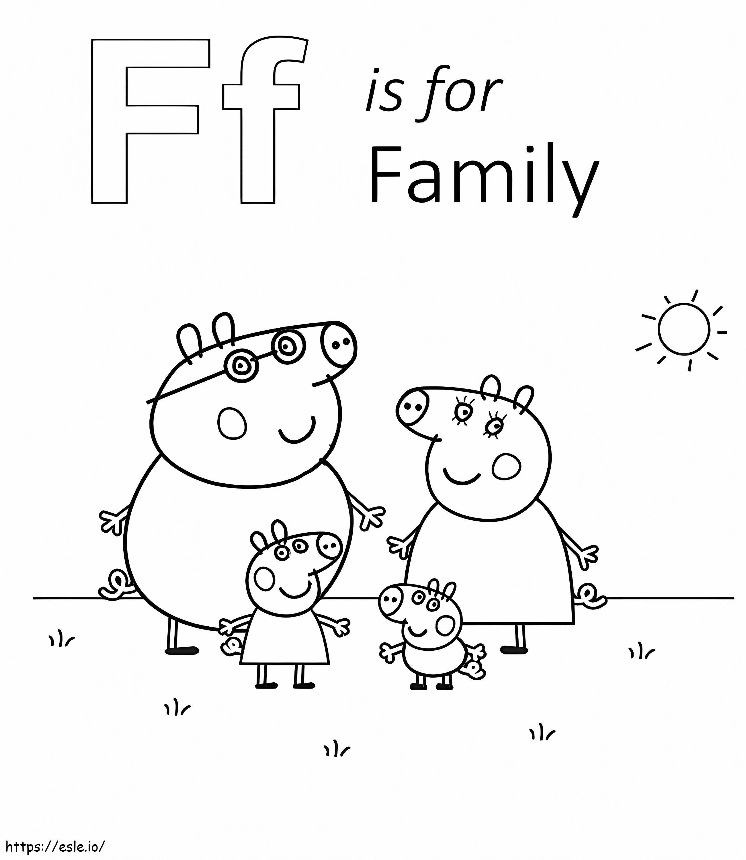 F is for family coloring page