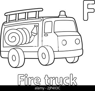Fire truck coloring book vector coloring pages for kids vector illustration eps stock vector image art