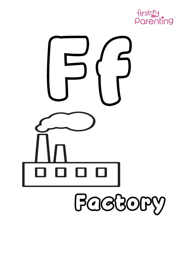 F for flower coloring page for kids