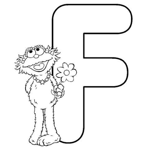 Letter f is for flower coloring page free printable coloring pages