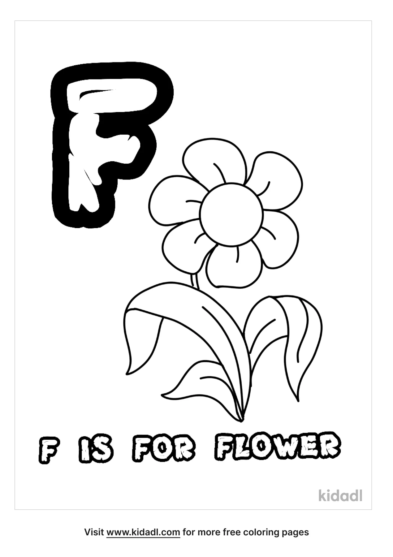 Free f is for flower coloring page coloring page printables