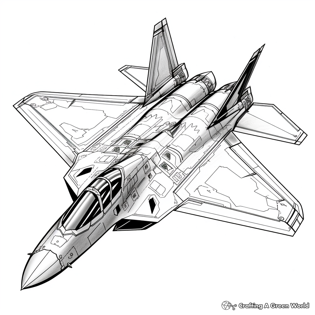 Realistic fighter jet coloring pages