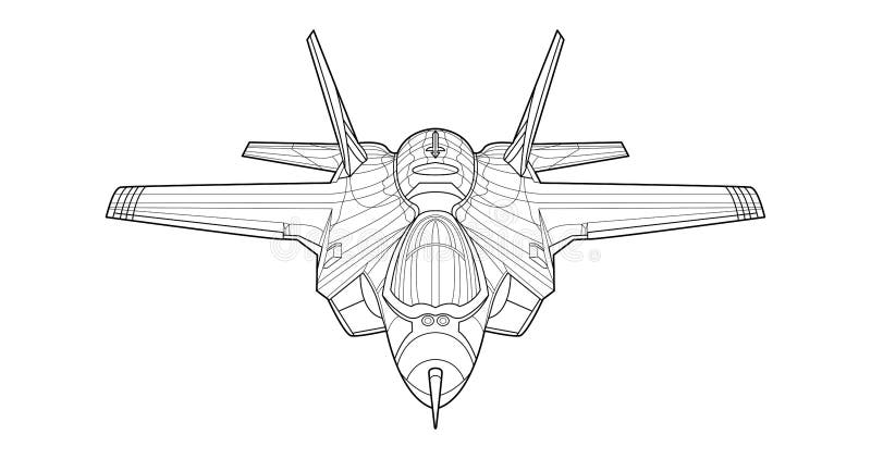 Adult coloring page for book and drawing plane vector black contour sketch illustrate isolated on white background stock vector
