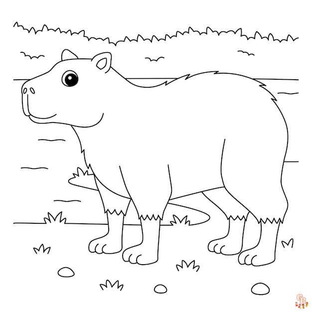 Color your world with capybara coloring pages