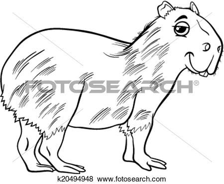 Capybara animal cartoon coloring page view large clip art graphic kapybara illustration dog show