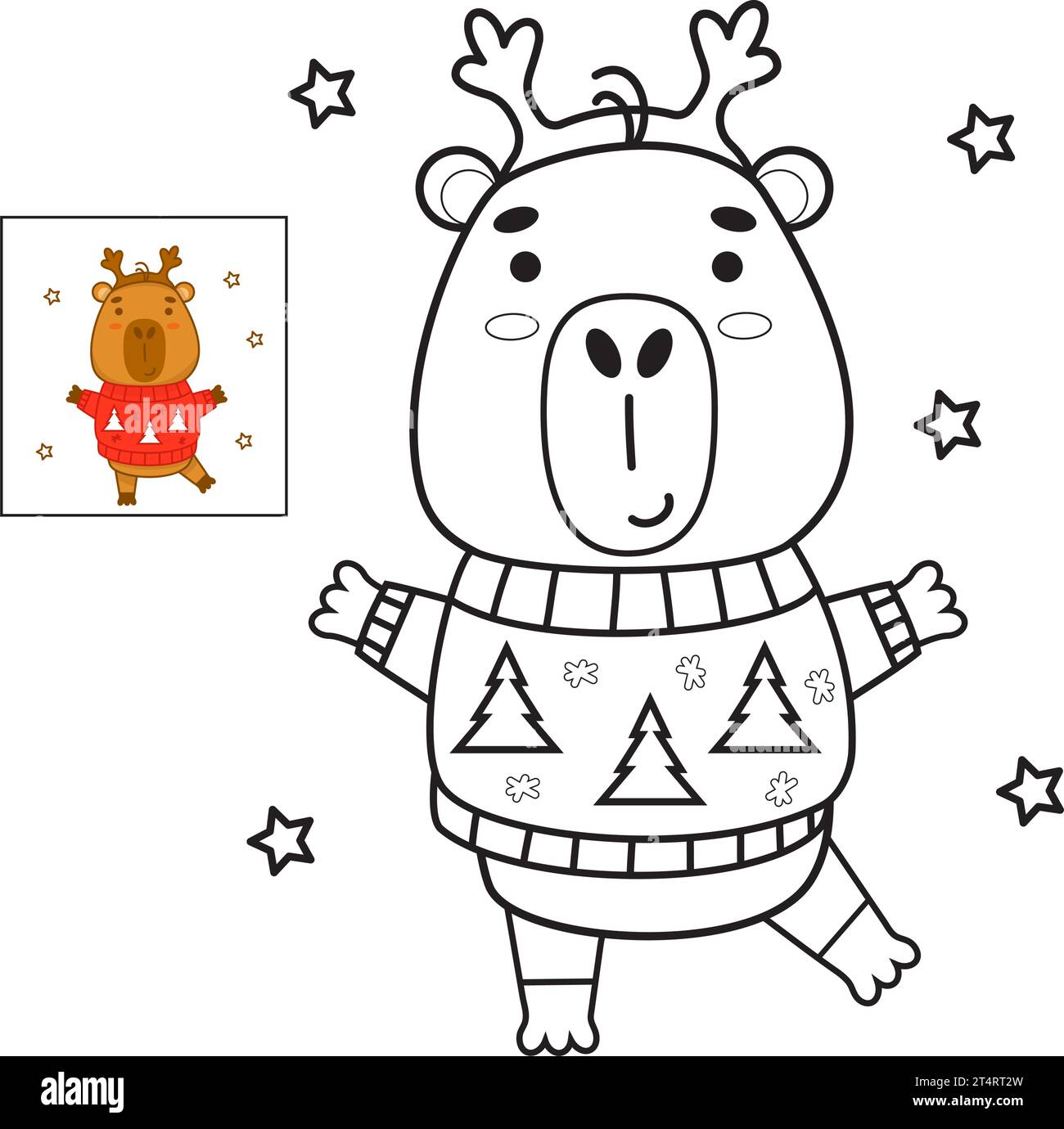 Cartoon capybara hi