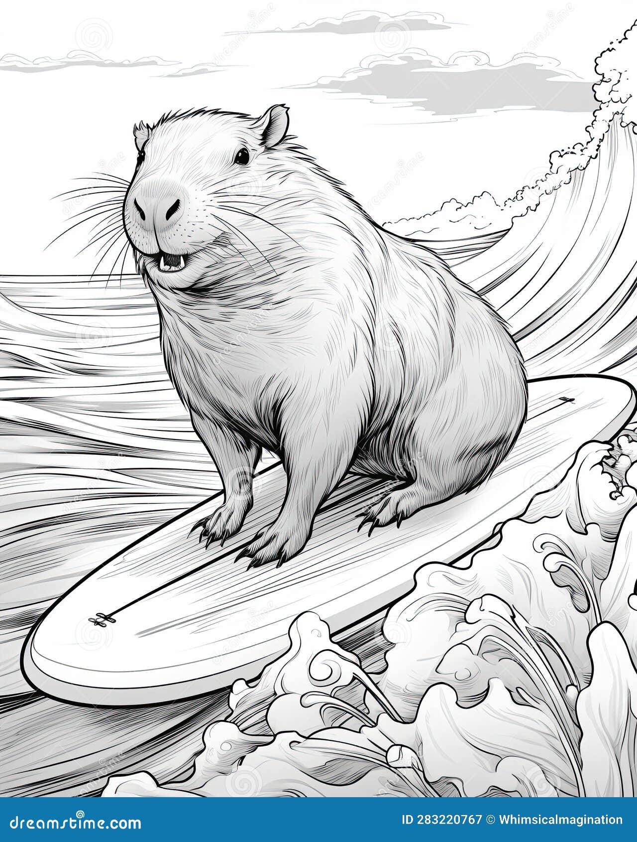 Coloring page capybara stock illustrations â coloring page capybara stock illustrations vectors clipart