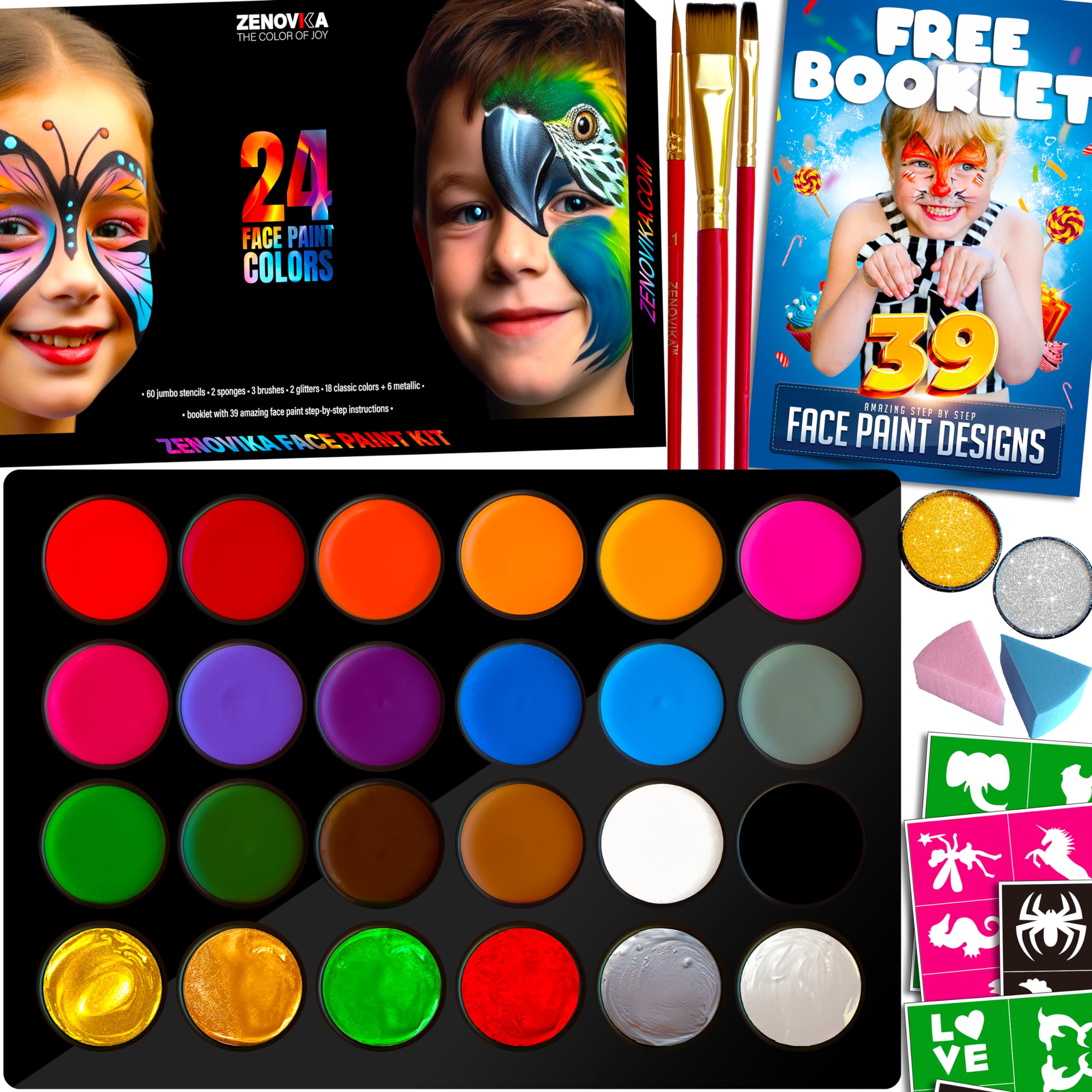 Zenovika face painting kit for kids