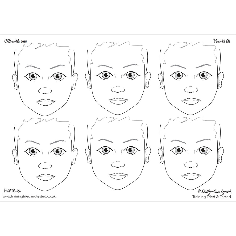 Blank face pdf practice sheets face paints more