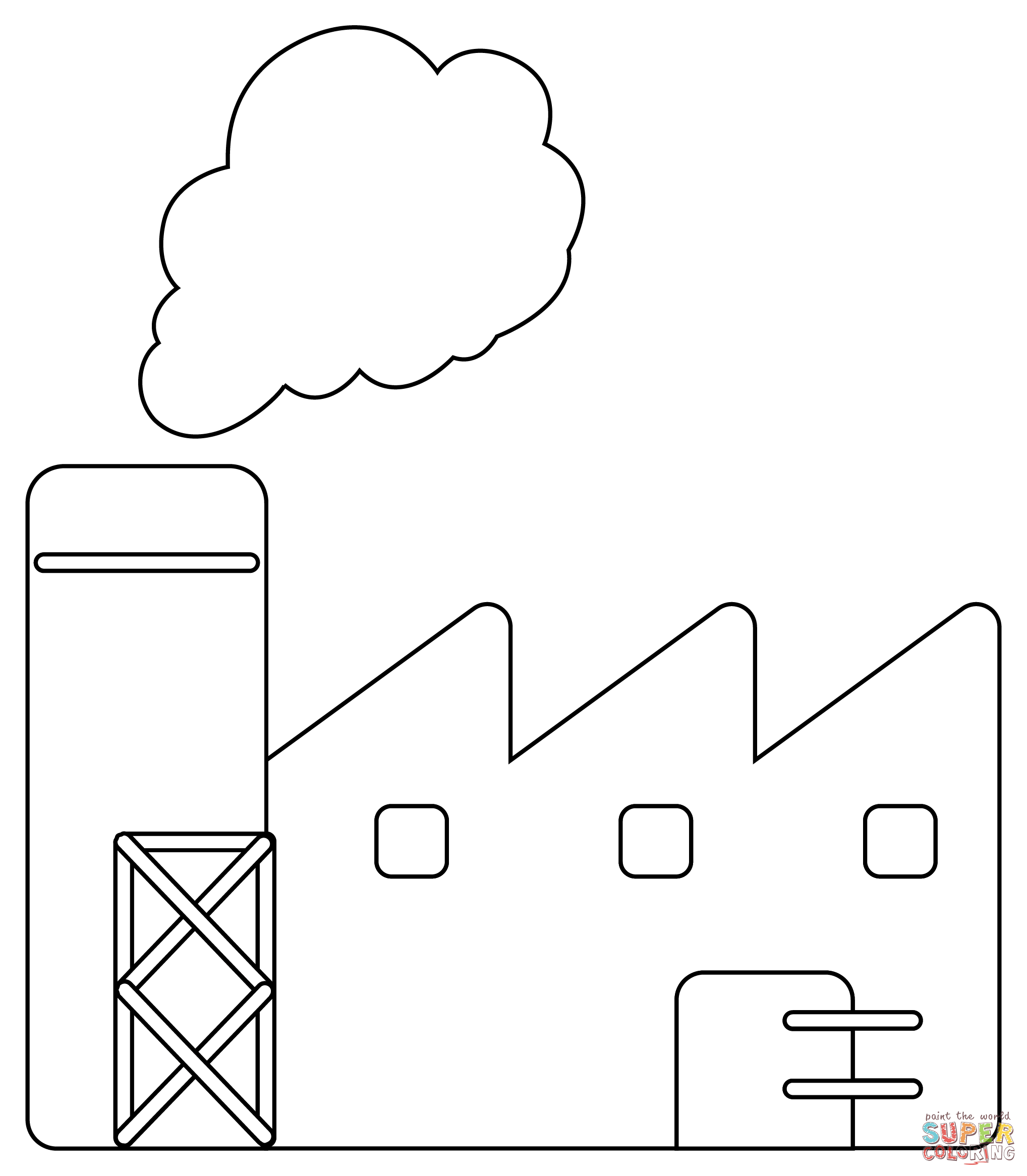 Factory coloring page free printable coloring pages