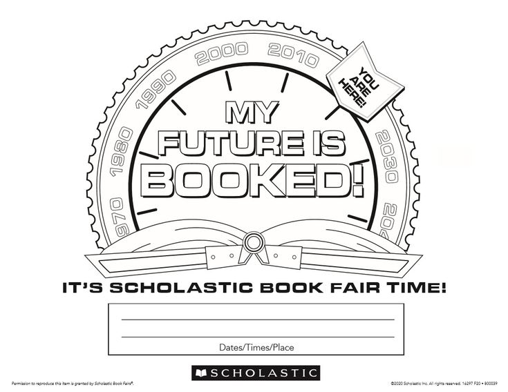 My future is booked coloring sheet scholastic book fair book fair fun library activities