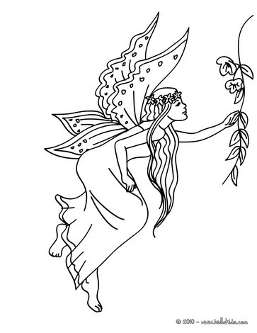 Fairy long dress coloring pages
