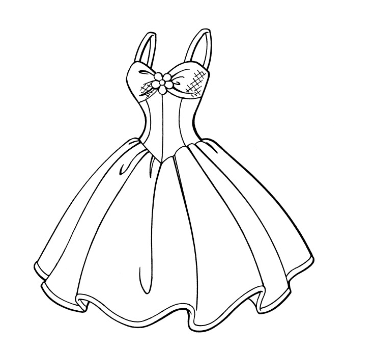 Dress coloring pages printable for free download