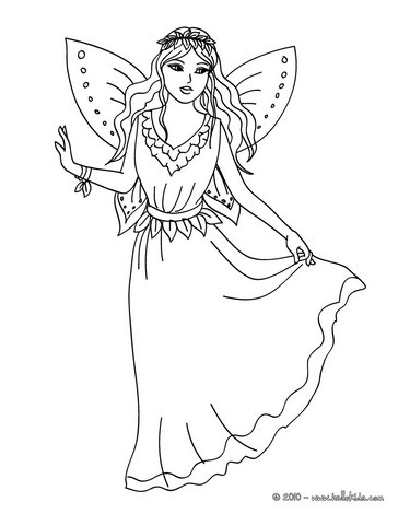 Fairy dress coloring pages