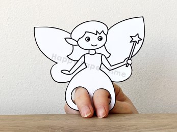 Fairy finger puppet printable coloring