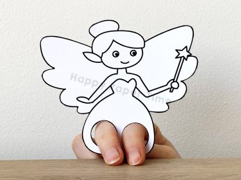 Fairy finger puppet printable coloring