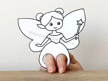 Fairy finger puppet printable coloring