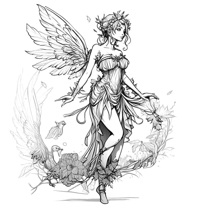 Fairy coloring pages