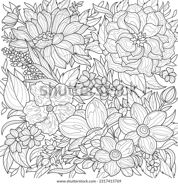 Thousand coloring book flower royalty