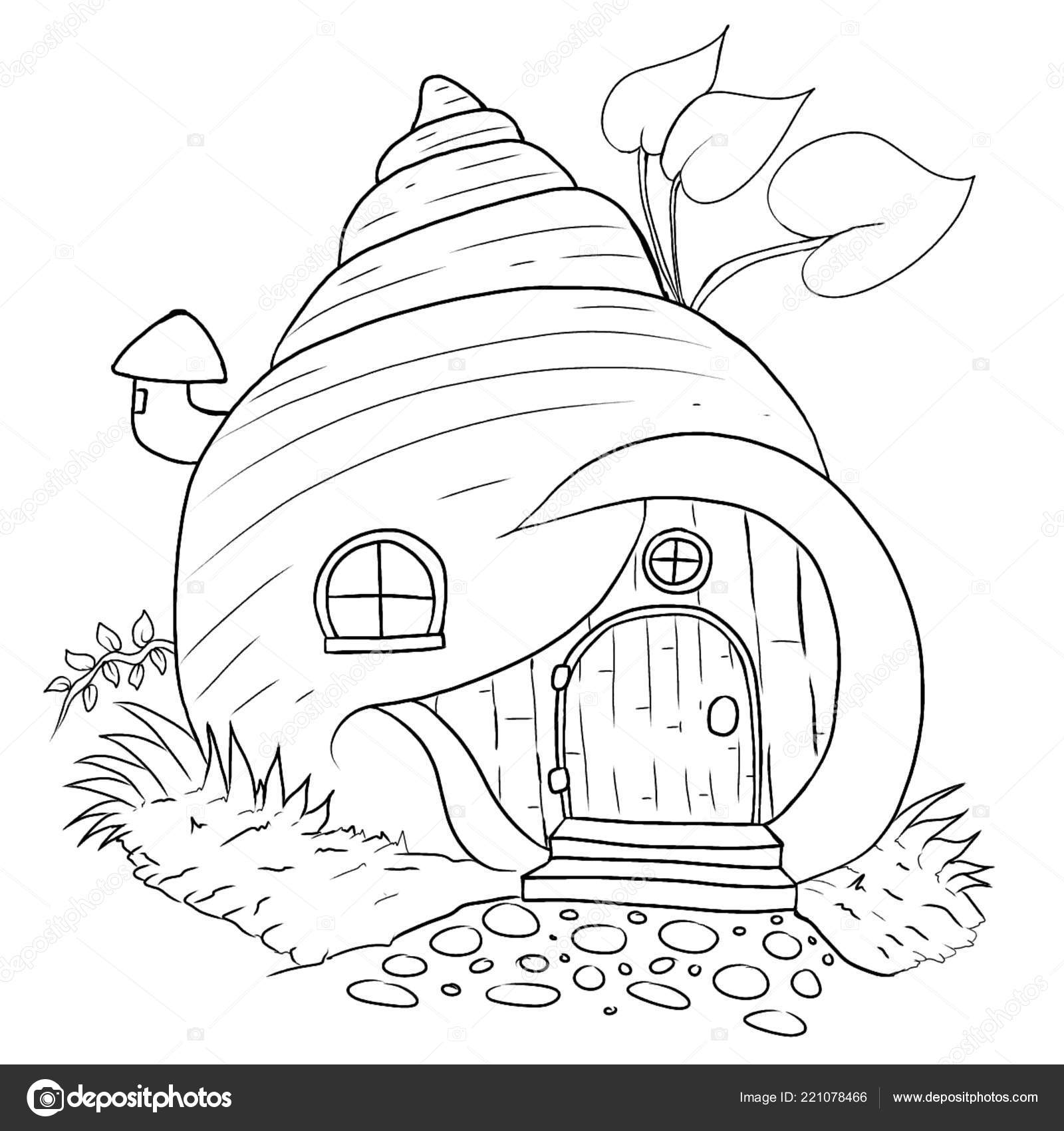 Fairy house coloring page stock photo by dennyranchgmail