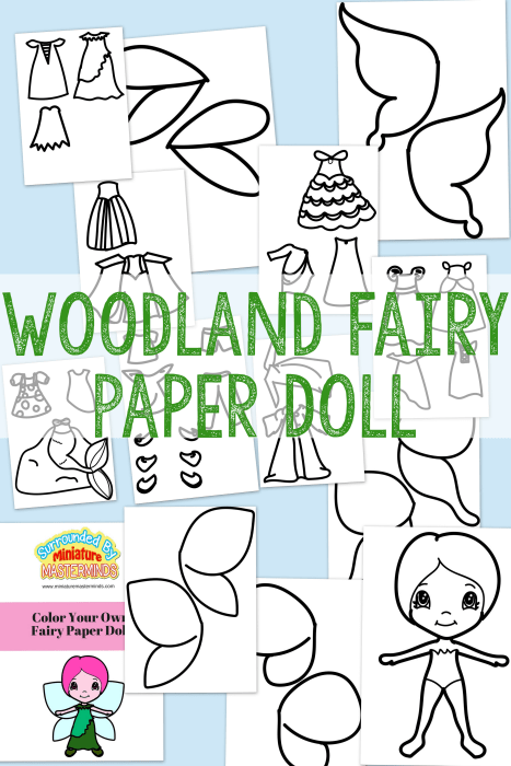 Woodland fairy free printable paper doll â miniature masterminds