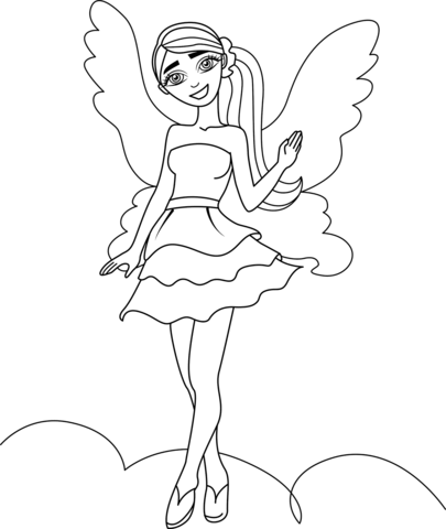 Barbie fairy coloring page free printable coloring pages
