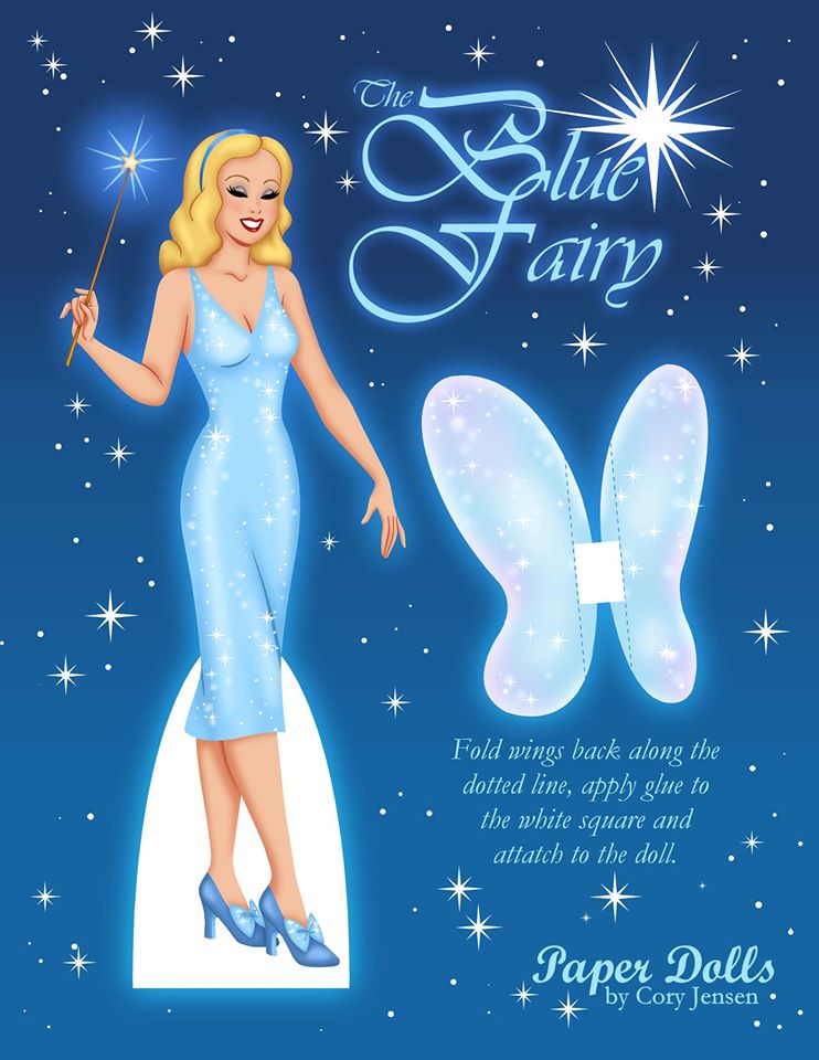 Printable paper doll of the blue fairy from pinocchio â