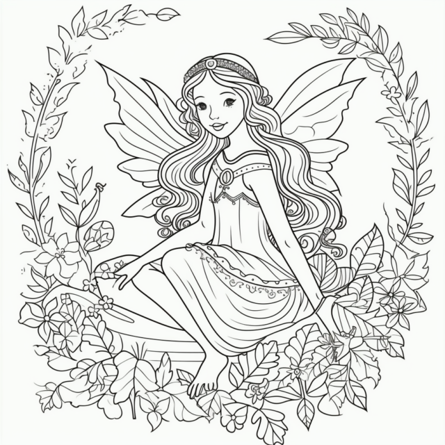 Fairy coloring page
